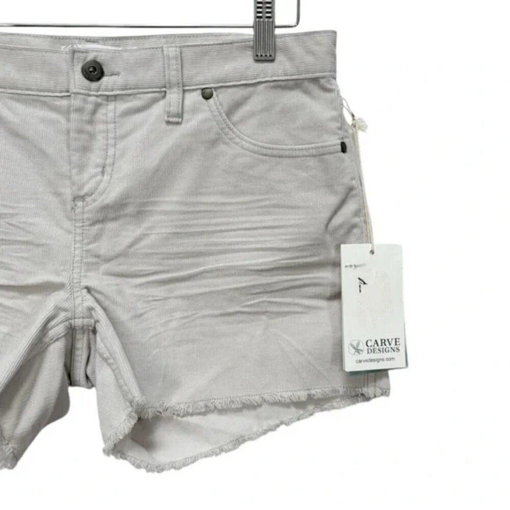 Carve Designs Oahu 4 inch Corduroy Shorts Gray Size 10 NEW - Picture 5 of 10